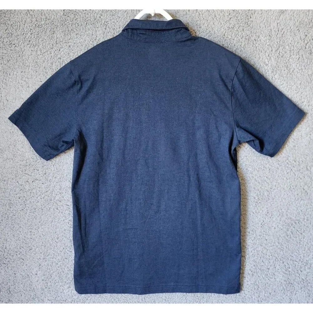 The North Face Blue Pocket‎ Short Sleeve Logo Polo Shirt Men's Size Small
